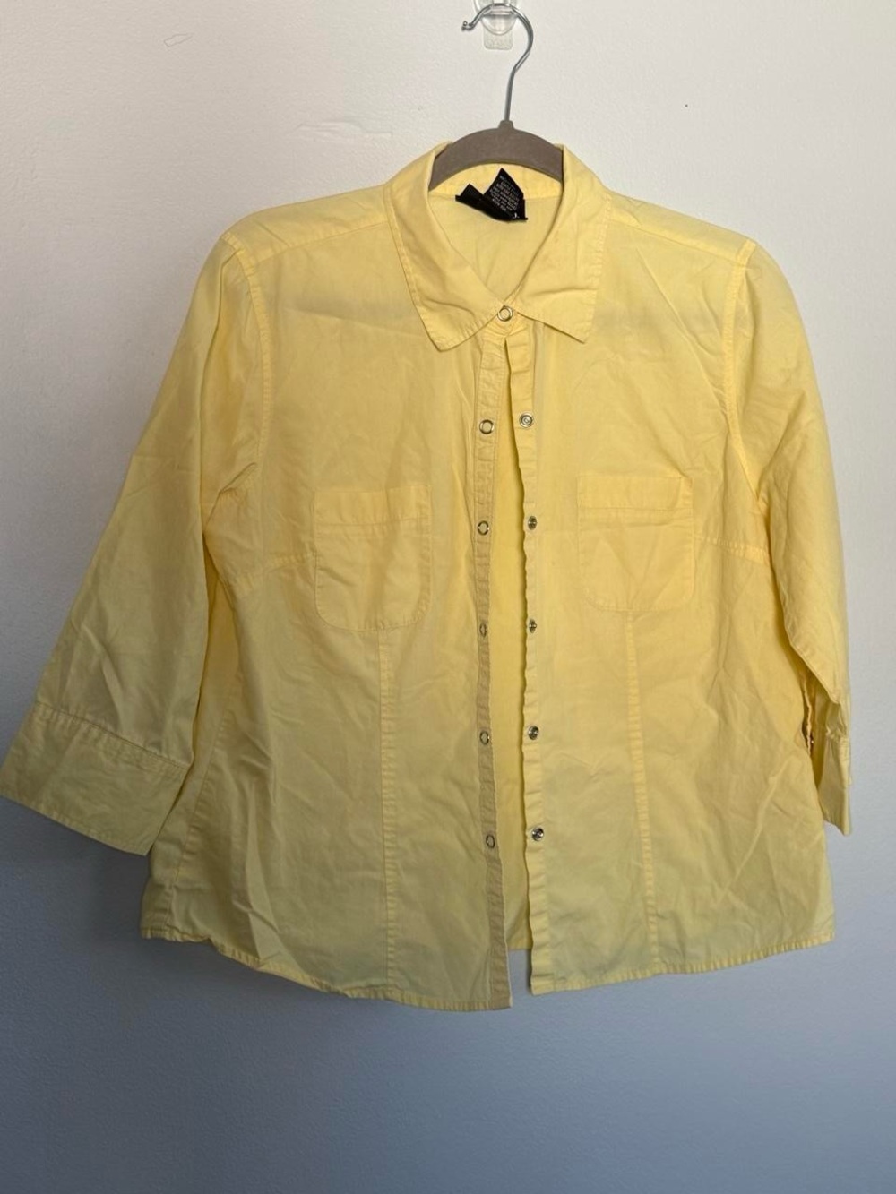 Style & Co. Pale Yellow Casual Button-Down Shirt